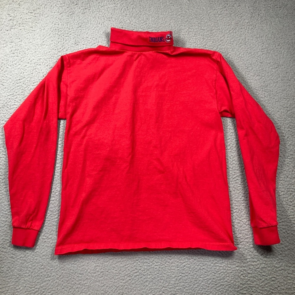 Cleveland Indians Turtle Neck YOUTH XL Red Long Sleeve Chief Wahoo READ